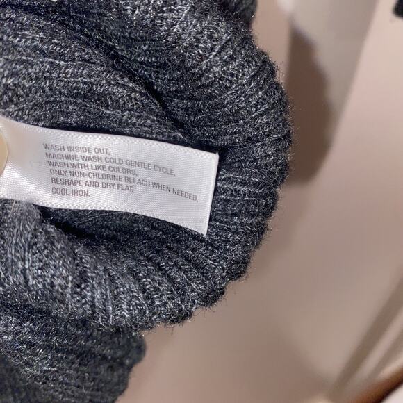 GAP MATERNITY Gray XS Wool Blend Cowl Neck LongSleeve Ribbed Sweater Fall Winter - Picture 5 of 6